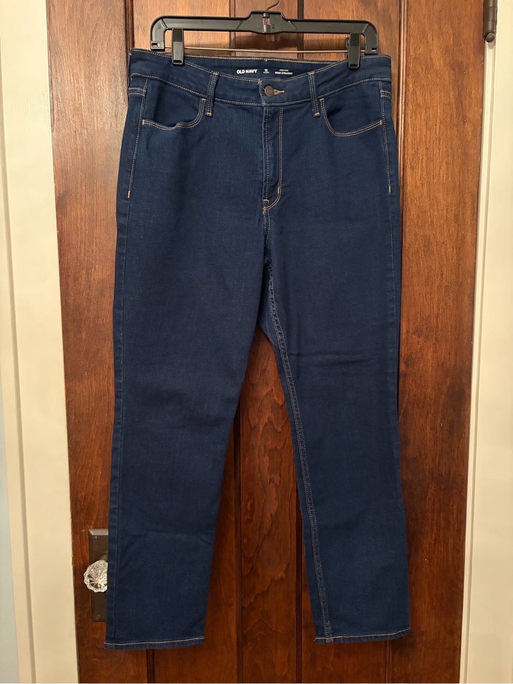 Old Navy Women’s High Rise Wow Straight Dark Blue Jeans Size 12 SHORT